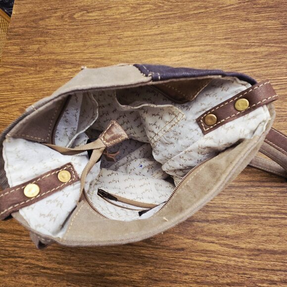 MYRA BAG Women's 100% Cotton/Leather Patchwork Design Crossbody Bag - Medium - Picture 12 of 16